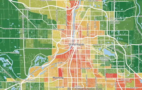 그랜드래피즈 살인율, 차량 절도, 재산범죄 흐름 데이터 - Grand Rapids - 1
