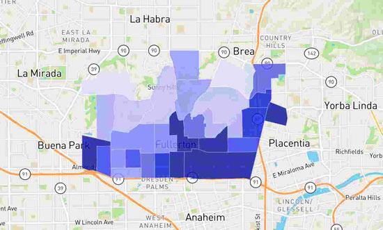 Fullerton Vehicle Theft, Property Crime, and Homicide Rate Crime Statistics - Fullerton - 1