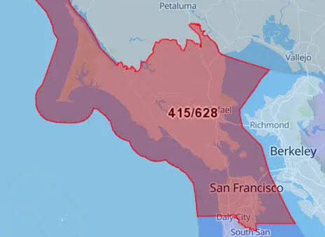 San Francisco Area Codes 415 and 628 - San Francisco - 1
