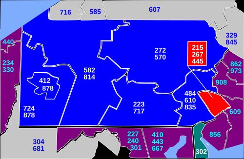 Complete Guide to Philadelphia Area Codes 215, 267, and 445 - Philadelphia - 1